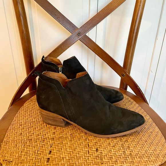 Franco sarto black suede pointed toe booties - Picture 3 of 11